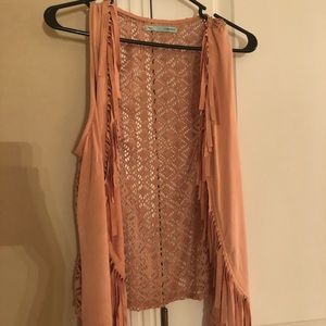 Maurice’s Blush Suede Fringe Vest